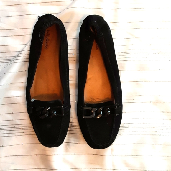 Kelly & Katie Shoes - Black Suede Driving Shoe